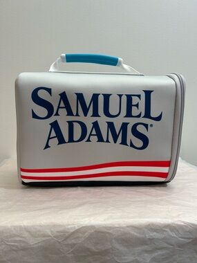 Sam Adams Cooler 6PK Lunchbox Insulated Magnetic Flip Top SideZip Breweriana New